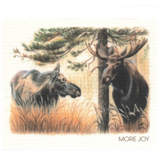 100% Biodegradable Dishcloth, 2 Moose in the Forest