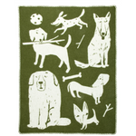 Dog Park Koirapuisto Kids' Wool Blanket, 90x130cm Olive-white (10226651136287)