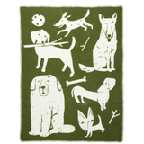 Dog Park Koirapuisto Kids' Wool Blanket, 90x130cm Olive-white (10226651136287)