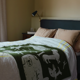 Dog Park Koirapuisto Kids' Wool Blanket, 90x130cm Olive-white (10226651136287)