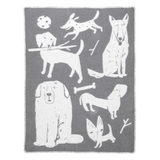 Dog Park Koirapuisto Kids' Wool Blanket, 90x130cm, Grey-White (10226651234591)