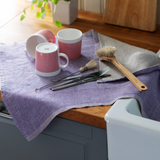 Duo Washed Linen Tea Towel, Lavender-Linen