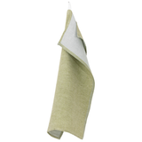 Duo Washed Linen Tea Towel, Olive-Grey