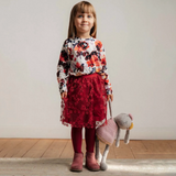 Ma-ia Emma Flower Kids' Tulle Skirt, Red