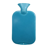 Blue hot water bottle on a white background