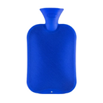 Blue hot water bottle on a white background