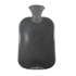 Black hot water bottle with a gray lid on a white background