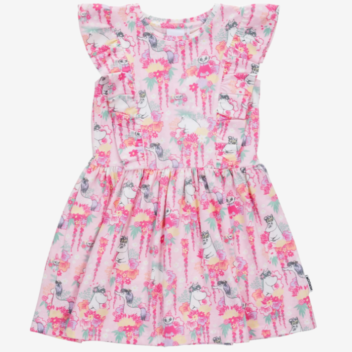 Moomin Flower Crown Frills Kids' Dress, Pink (10262675095839)