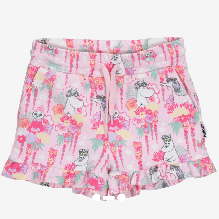 Moomin Flower Crown Kids' Shorts, Pink (10255593046303)