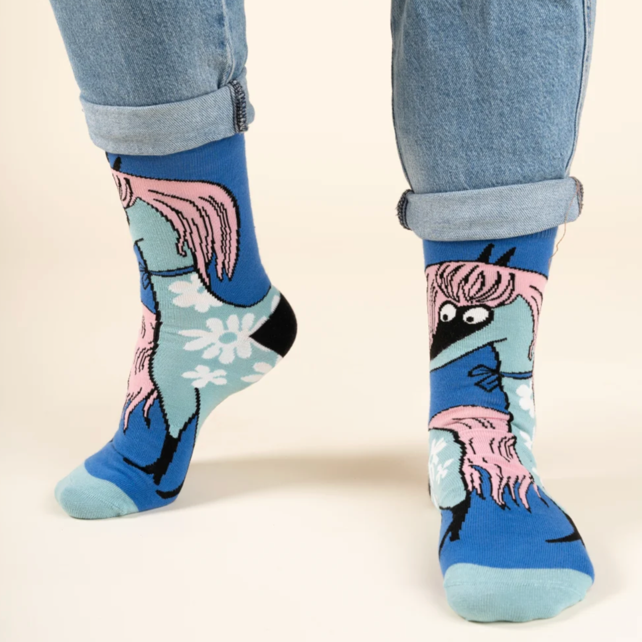 Primadonna's Flower Horse Adults Socks, Blue (10254129463583)