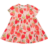 Ma-ia Fragola Strawberry Short Sleeve Baby Dress, Pink- Red (10259074220319)