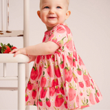 Ma-ia Fragola Strawberry Short Sleeve Baby Dress, Pink- Red (10259074220319)