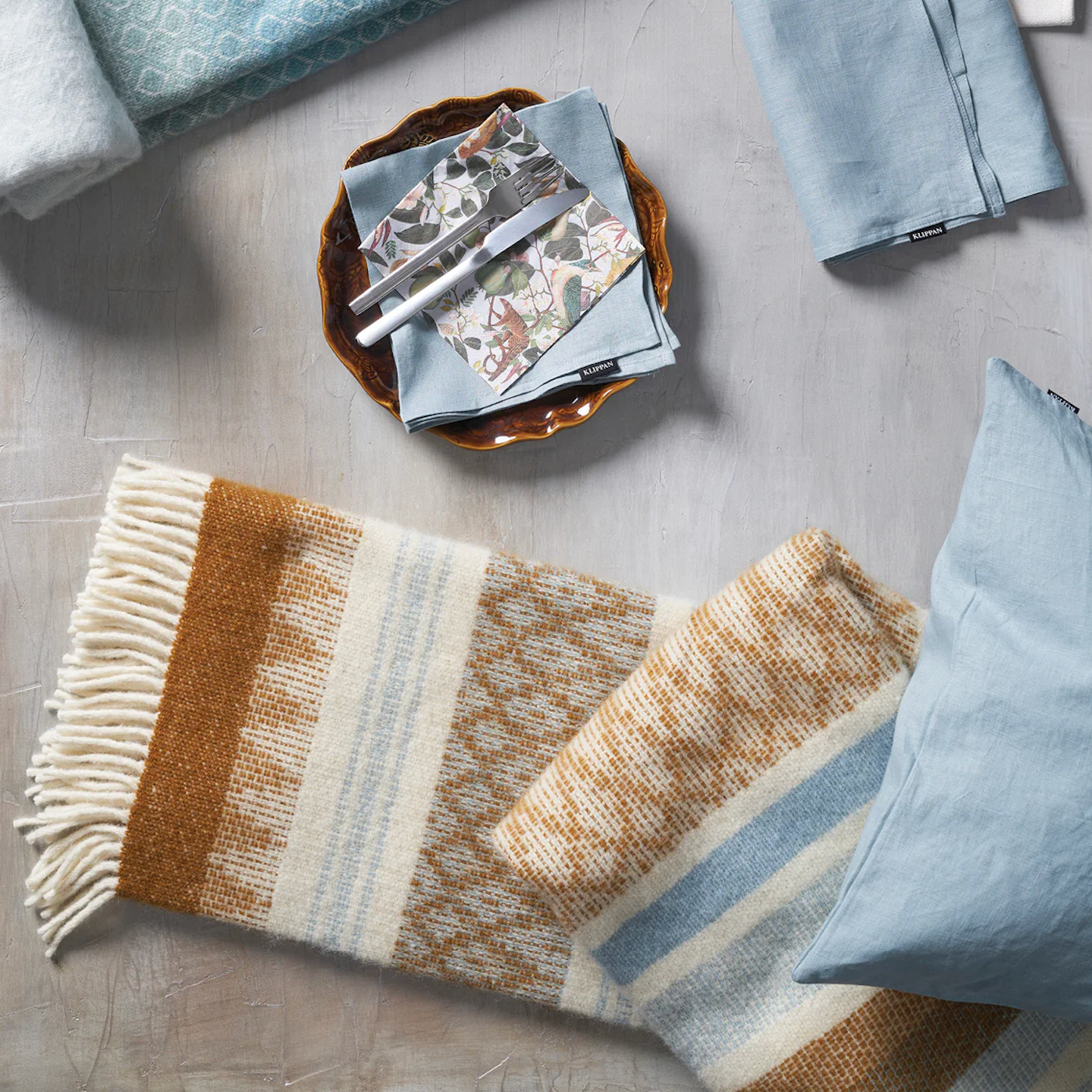 Klippan Freja 100% Swedish Wool Throw, Amber (10245788991775)