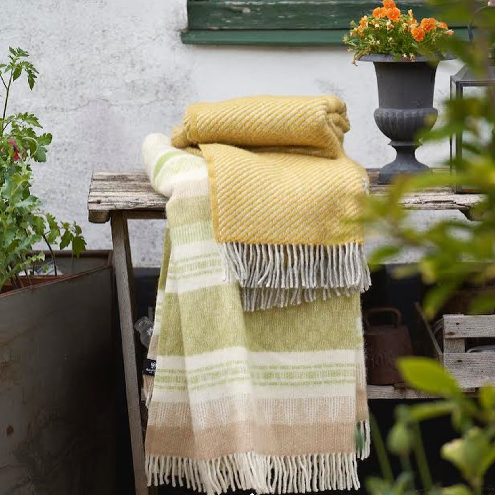 Klippan Freja 100% Swedish Wool Throw, Lime (9061501501727)