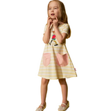 Pippi Longstocking Kids' Dress, Funny Pippi, Yellow-White