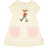 Pippi Longstocking Kids' Dress, Funny Pippi, Yellow-White