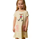 Pippi Longstocking Kids' Dress, Funny Pippi, Yellow-White