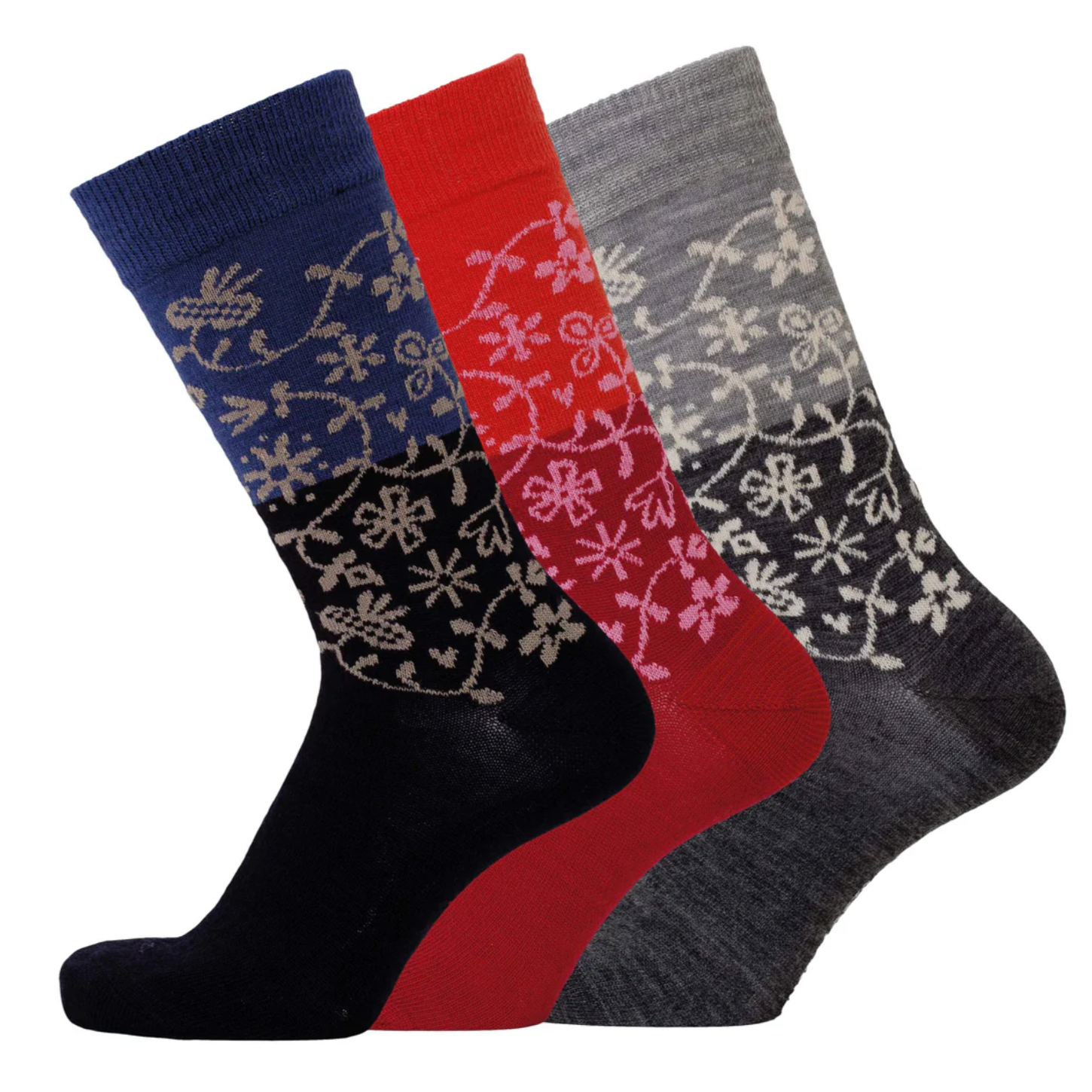 Garden Merino Socks, Red (10186533536031)
