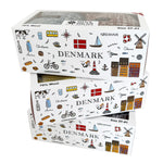 Womens Denmark Wool Socks 2-Pack Gift Box, Light Blue-Burgundy (8326026527007)