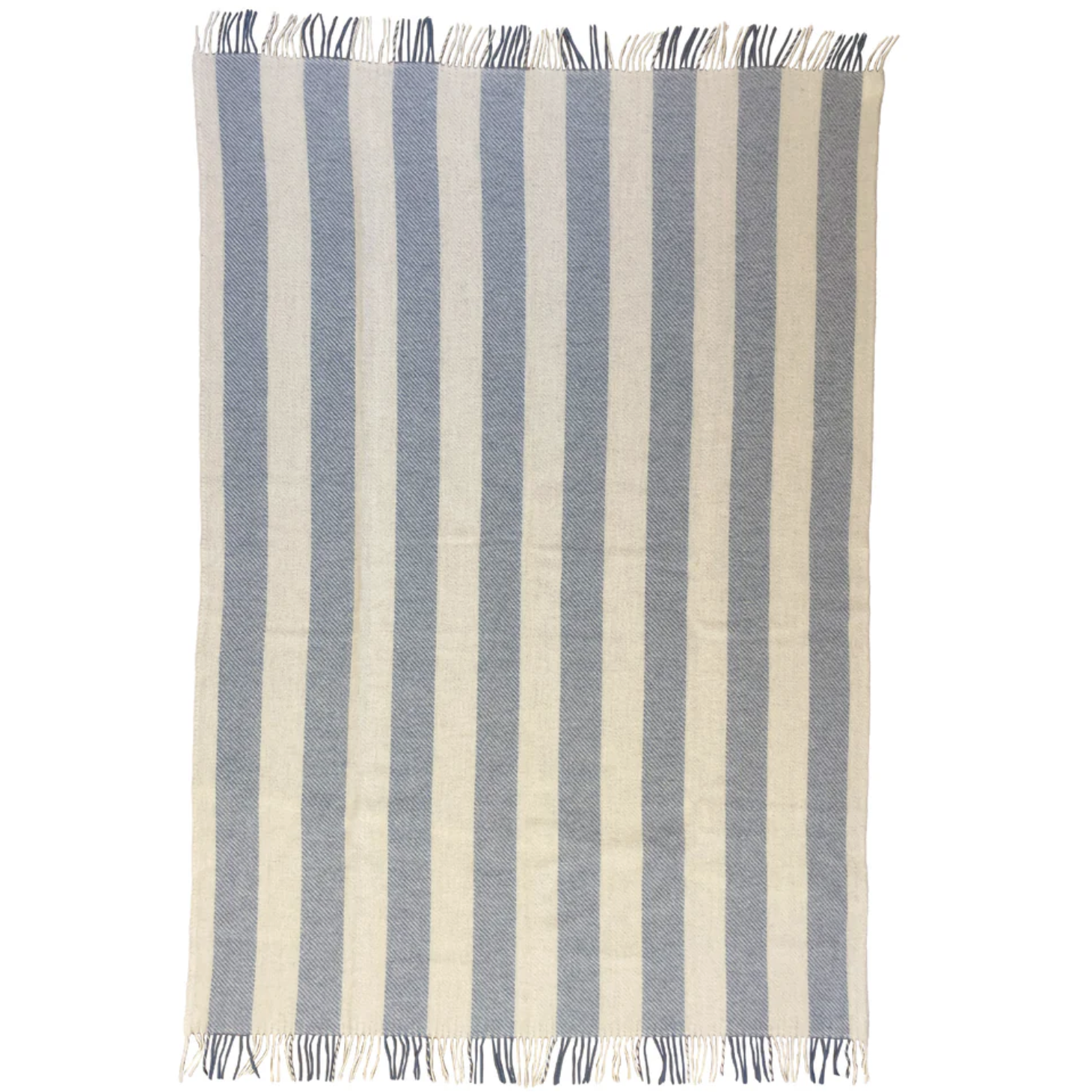 Klippan Premium 100% Wool Throw Gotland Vertical Stripe Wool Throw, Blue-White (10144202391839)