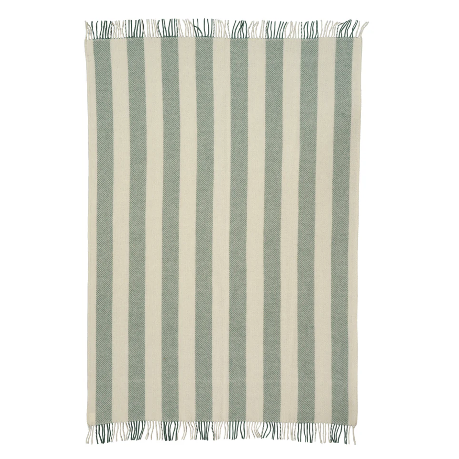 Klippan Premium 100% Wool Throw Gotland Vertical Stripe, Green-White (10144209502495)