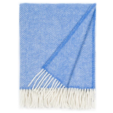 Greta 100% Wool Throw 130x170cm, Blue