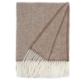 Greta 100% Wool Throw 130x170cm, Brown