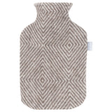 Maria Wool Cover with Hot Water Bottle, Brown-White