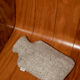 Maria Wool Cover with Hot Water Bottle, Grey-White