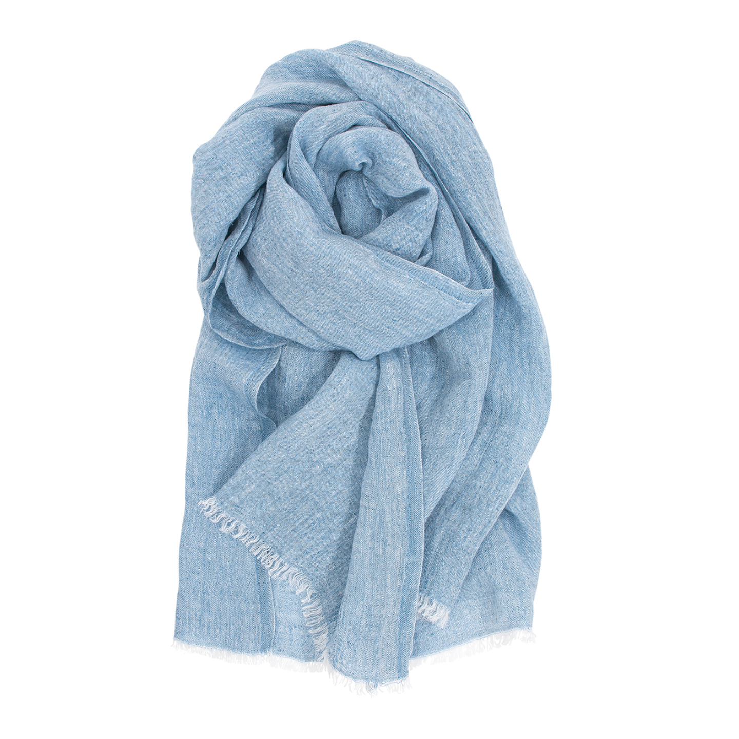 Hug Halaus Washed Linen Scarf 35x200cm, Rainy Blue (10238089330975)