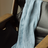 Hug Halaus Washed Linen Scarf 35x200cm, Rainy Blue (10238089330975)