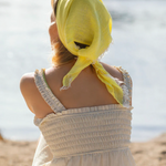 Hali Linen Scarf 70x70cm, Bright Yellow (10224919937311)