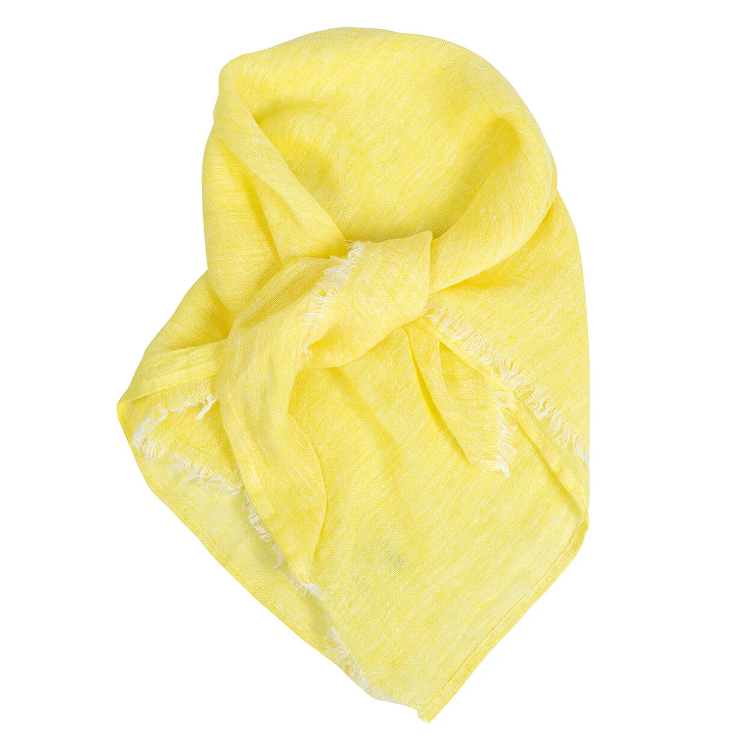 Hali Linen Scarf 70x70cm, Bright Yellow (10224919937311)