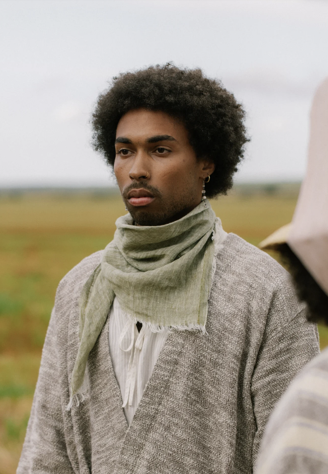 Hali Linen Scarf 70x70cm, Olive (10224920101151)