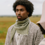 Hali Linen Scarf 70x70cm, Olive (10224920101151)
