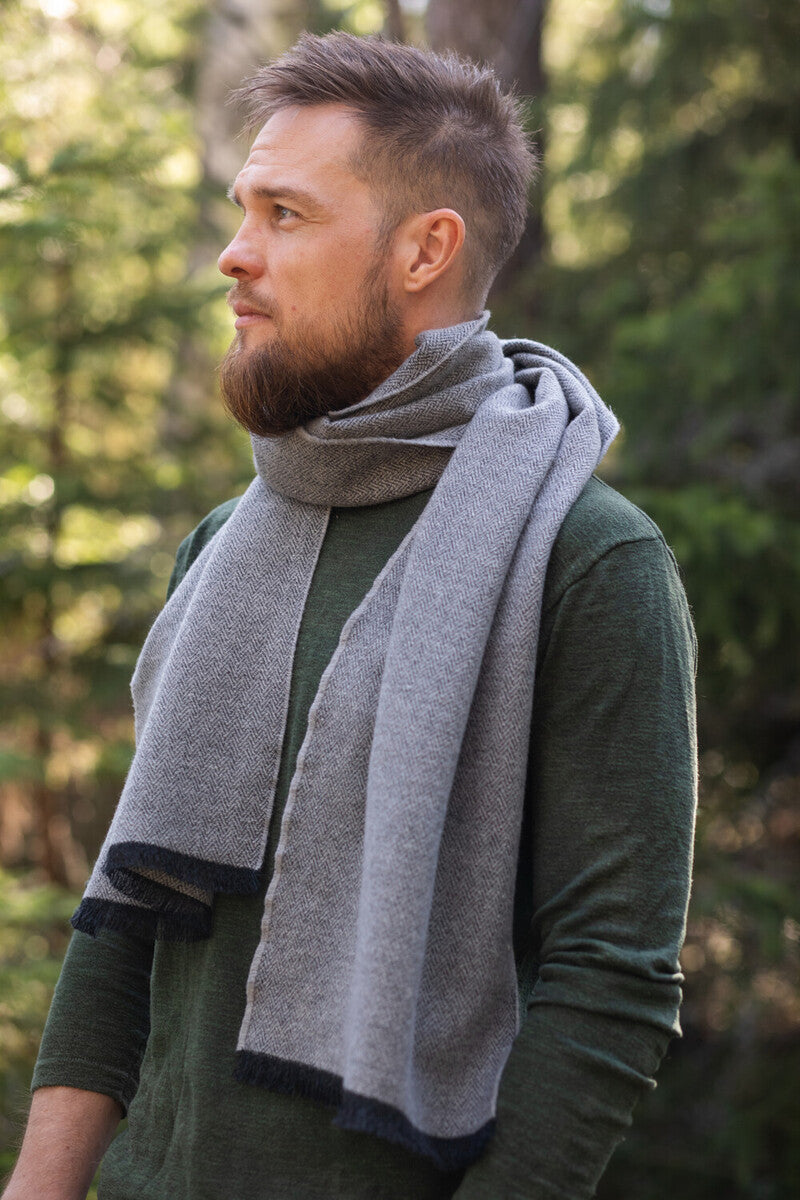 Hanki Merino Scarf, Grey (10237454483743)