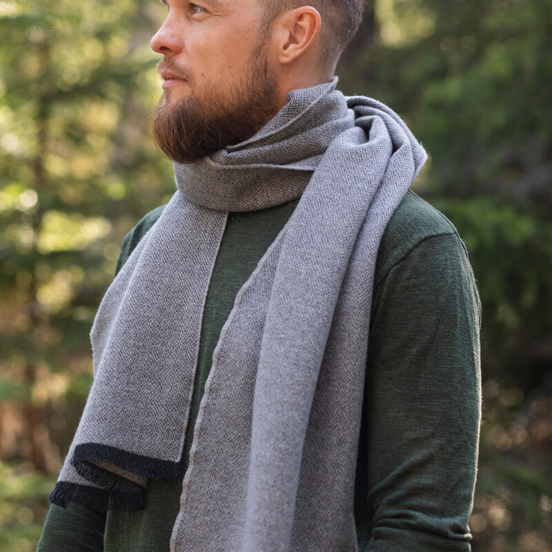 Hanki Merino Scarf, Grey (10237454483743)