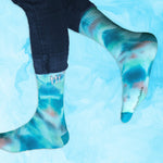 Hattifatteners Tie Dye Men's Socks, Turquoise/Blue (9536243433759)