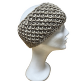 Wide Woolen Knit Headband, Dark Beige