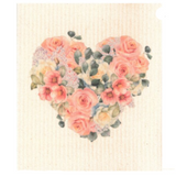 100% Biodegradable Dishcloth, Heart of Roses