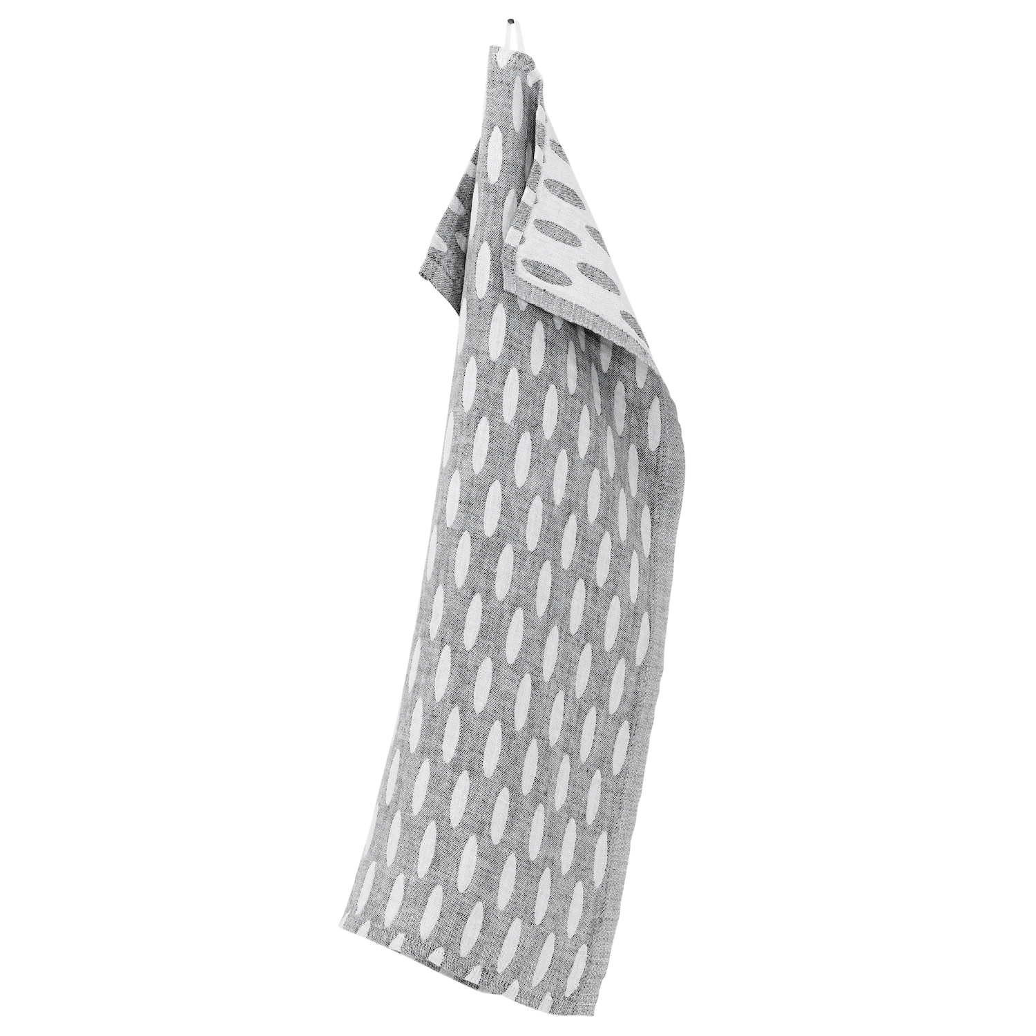 Helmi Pearl Washed Linen Tea Towel, White-Grey, 48x70cm (10224918167839)