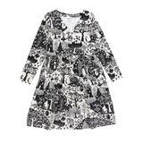Moomin Womens' Dress Hely Park, Black-White (10209567670559)