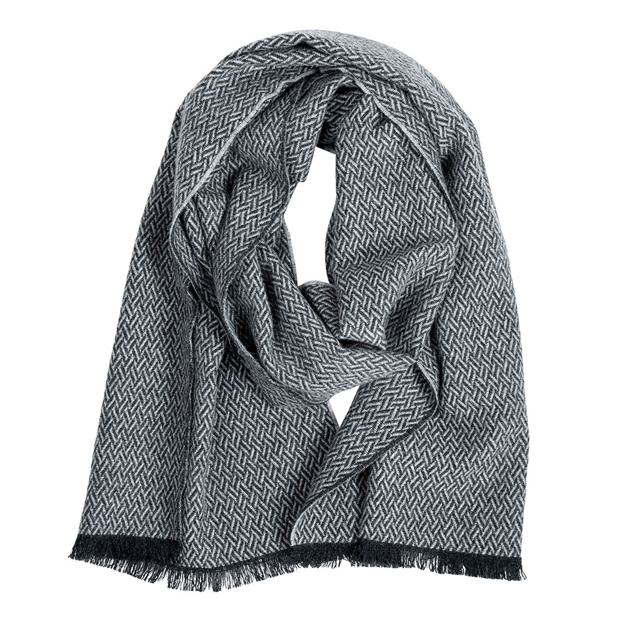 Huurre Merino Scarf, Black-Grey (10237456875807)