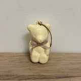 RE-LOVE Maileg Metal Ornament Teddy Bear, Off/Rose
