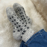 Denmark Wool Ankle Socks, Natural-Grey