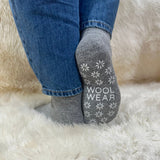 Snowflakes Anti-Slip Wool Socks, Dark Grey