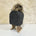 Ida Wool Beanie with Racoon Pompom, Dark Grey (10181563515167)