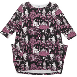 Moomin Womens' Tunic Ira Party Moment, Black - Plum