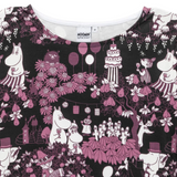 Moomin Womens' Tunic Ira Party Moment, Black - Plum