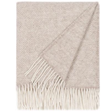 Ivy, 100% Wool Throw 130x170cm, Beige